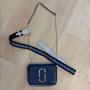 Marc Jacobs Blue Crossbody Bag with Gold Accents